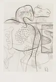 Le Corbusier, Dinosaure (Dinosaur) (W. 23), 1948, Etching with drypoint, on folded BFK Rives paper (as issued), with full margins