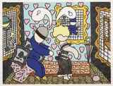William Copley, Man and Woman, 1978, Screenprint in colours, on Somerset paper, with full margins
