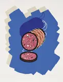 Patrick Caulfield, Big Sausage; Three Sausages; and Sausage (C. 53-55), 1978, Three screenprints in colours, on wove paper, the full sheets and with margins