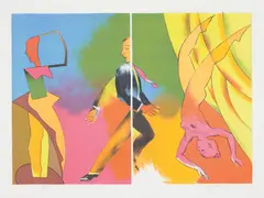 Allen Jones, Split Performance, from Second Thoughts, 2012, Lithograph in colours, on Arches paper, with full margins