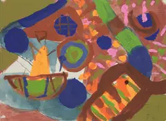 Untitled by Roger Hilton, 1974, Gouache and graphite on paper, sold Jun 2021