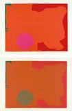 Patrick Heron, Magenta Disc and Red Edge; and Umber Disc and Red Edge, 1970, Two screenprints in colours, on J. Green paper, with full margins