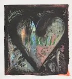 Jim Dine, The Hand-Colored Viennese Hearts II (C. 34.2), 1987-90, Screenprint with soft-ground etching and aquatint in colours, with hand-colouring in acrylic, on Arches paper, with full margins