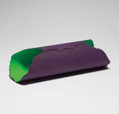 Guggenheim Tondo by Dan Flavin, 1992, Double-sided mezzotint in purple and green (one on each side), on handmade paper, the full sheet rolled and fastened wit, sold Jun 2021