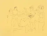 Andy Warhol, Happy December (Children Playing Ring Around The Rosie), 1957, Offset lithograph, on light wove paper, with full margins