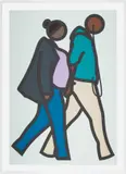 New York Couple 6, from New York Couples by Julian Opie, 2019, Screenprint in colours with inkjet printing and collage, on Canson Conservation board, with full margins, sold Jun 2021