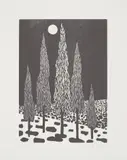 Nicolas Party, Trees, 2020, Woodcut, on BFK Rives paper, with full margins