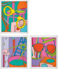 Intimate Relations by Michael Craig-Martin, 2001, The complete set of three screenprints in colours, on wove paper, with full margins, sold Jun 2021