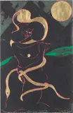Chris Ofili, Afro Lunar Lovers II, 2005, Giclée print in colours with screenprint, embossing and gold leaf, on wove paper, the full sheet