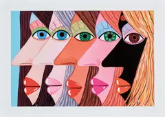 Brian Calvin, Lineup, 2020, Archival pigment print in colours, on wove paper, with full margins