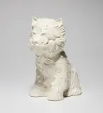 Jeff Koons, Puppy Vase, 1998, Glazed white ceramic vase, contained in the original Stryrofoam-lined white and blue cardboard box