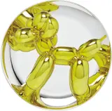 Jeff Koons, Balloon Dog (Yellow), 2015, Porcelain multiple painted in chrome, contained in the original Styrofoam-lined presentation box with silver printed signature and original plastic stand