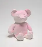 Daniel Arsham, Cracked Bear (Pink), 2019, Cast multiple in plaster with fabric and pigment, contained in the original presentation box