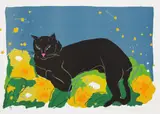 Walasse Ting, Black Cat, 1981, Lithograph in colours, on Arches paper, with full margins