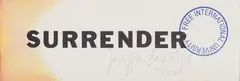 Surrender II (S. 102B) by Joseph Beuys, 1977, Paper flyer, with shoe polish and Free International University inkstamp, sold Jun 2021