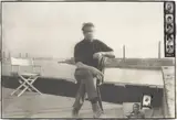 Peter Beard, Francis Bacon on his roof at 80 Narrow Street, London (soon to be lost gambling), during the dead elephant interviews, March