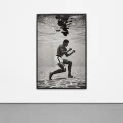 Ali Underwater by Flip Schulke, 1961, Gelatin silver print, mounted, printed later, sold Nov 2021