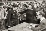 Henri Cartier-Bresson, Gestapo informer recognized by a woman she had denounced, Transit Camp, Dessau, Germany
