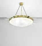 Max Ingrand, Ceiling light, circa 1956, Glass, brass