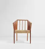 Mario Asnago and Claudio Vender, Rare armchair, 1930s, Chestnut, straw