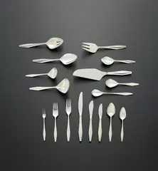 'Diamond' flatware service for 24 by Gio Ponti, circa 1958, Precious metal, stainless steel, sold Jun 2021