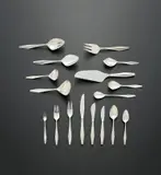 'Diamond' flatware service for 24 by Gio Ponti, circa 1958, Precious metal, stainless steel, sold Jun 2021
