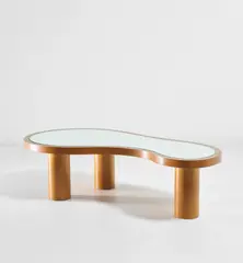Jean Royere, 'Flaque' coffee table, 1955-1958, Oak-veneered wood, oak, mirrored glass