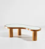 Jean Royere, 'Flaque' coffee table, 1955-1958, Oak-veneered wood, oak, mirrored glass
