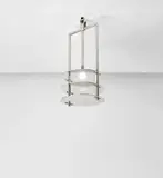René Herbst, Rare ceiling light, circa 1929, Nickel-plated steel