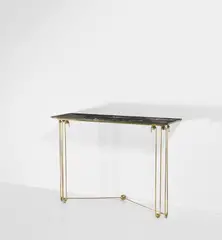 'Ondulation' wall-mounted console by Jean Royere, 1955-1958, Nero Portoro marble, brass, sold Jun 2021