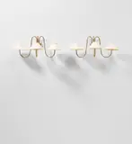 Pair of 'Bouquet' three-armed wall lights by Jean Royere, 1955-1958, Brass, paper shades, sold Jun 2021