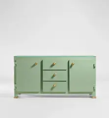 Unique 'Paper Buffet' by Studio Job, 2015, Glass, papier-mâched wood, PU coating, polished bronze, sold Jun 2021