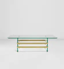 Pietro Chiesa, Low table, 1940s, Glass, brass