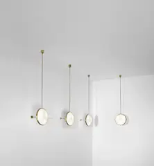 Set of four ceiling and wall lights by Fontana Arte, circa 1959, Glass, coloured glass, brass, sold Jun 2021