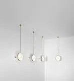 Fontana Arte, Set of four ceiling and wall lights, circa 1959, Glass, coloured glass, brass