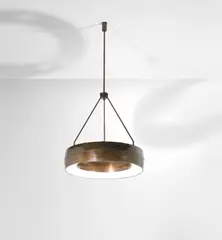 Studio B.B.P.R., Ceiling light, 1950s, Patinated brass