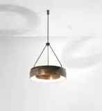 Studio B.B.P.R., Ceiling light, 1950s, Patinated brass
