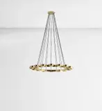 Ceiling light, model no. 2022C by Gino Sarfatti, circa 1948, Partially painted brass, glass, fabric cord, sold Jun 2021