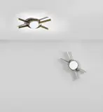 Gio Ponti, Pair of ceiling and wall lights, circa 1958, Glass, brass