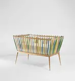 Lina Bo Bardi, Rare crib, circa 1942, Painted maple, maple, fabric