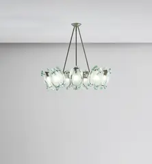 Ceiling light, model no. 2088 by Max Ingrand, circa 1959, Partially sandblasted glass, nickel-plated brass, sold Jun 2021