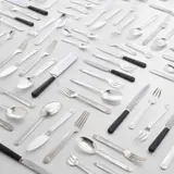 Jean Puiforcat, 'Normandie' flatware service for 12, designed 1934, Precious metal, stainless steel, ebony