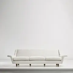 Studio B.B.P.R., Sofa, circa 1956, Fabric, stained beech, brass