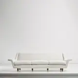 Studio B.B.P.R., Sofa, circa 1956, Fabric, stained beech, brass