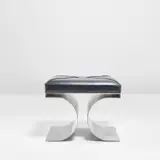 Michel Boyer, 'X' stool, 1969, Stainless steel, leather