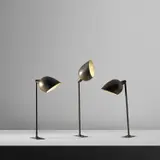 Arne Jacobsen, Set of three rare adjustable 'Stelling' desk lamps, circa 1934, Patinated brass