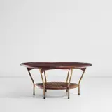 Frits Schlegel, Unique coffee table, circa 1949, Brazilian rosewood-veneered wood, Brazilian rosewood, brass