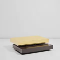 Gabriella Crespi, ‘Scultura’ low table, from the ‘Plurimi’ series, 1970, Brass-covered wood, laminated wood