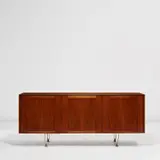 Sideboard, model no. 2184, from the ‘Modern by Singer’ series by Gio Ponti, 1950, Walnut, brass, sold Nov 2021