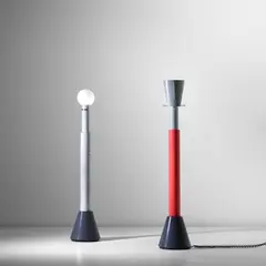 Alessandro Mendini, Two ‘Milo’ floor lamps, designed 1987, executed 1988, Painted aluminium, chromium-plated steel, glass